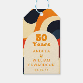 Funky Groovy Retro 50. Hochzeitstag Geschenkanhänger