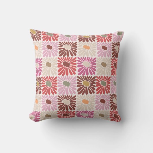 Funky Groovy Retro Blume Muster Kissen (Vorderseite)