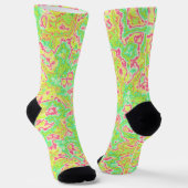 Funky Groovy Retro Bold Neon Hippie Trippy Marble Socken (Gewinkelt)