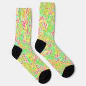 Funky Groovy Retro Bold Neon Hippie Trippy Marble Socken (Rechts)