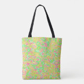Funky Groovy Retro Bold Neon Hippie Trippy Marble Tasche (Rückseite)