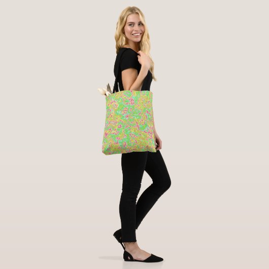 Funky Groovy Retro Bold Neon Hippie Trippy Marble Tasche (Am Model)