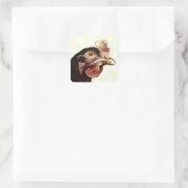 Funky Grumpy Chicken Superstar Quadratischer Aufkleber (Tasche)