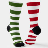 Funky Grün und Weiß gestreift Weihnachten Socken (Gewinkelt)