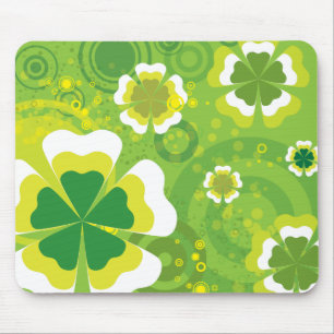 Funky grüne Blumen Mousepad