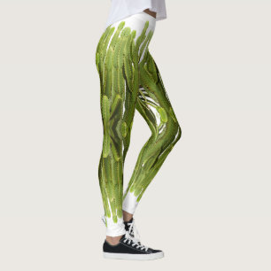 Funky Grüne Sukkulenten-Pflanzen-Druck Leggings