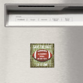 Funky grüner Grunge-Fußball Save the Date Magnet (In Situ (Geschirrspüler))