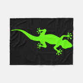 Funky Grüner Klettergecko Fleecedecke (Vorderseite (Horizontal))