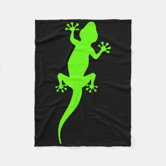 Funky Grüner Klettergecko Fleecedecke (Vorderseite)