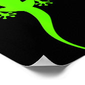Funky Grüner Klettergecko Poster (Ecke)