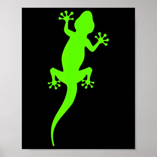 Funky Grüner Klettergecko Poster (Vorne)