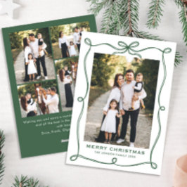 Funky grünes Weihnachts-Schleifenband 5 Foto Feiertagskarte