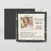 Funky Grunge Geburtstagsparty Einladung (schwarz) (Vorne/Hinten)