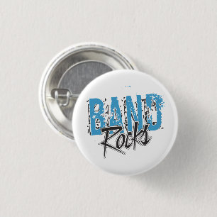 Funky Grunge Marching Band Rocks Button