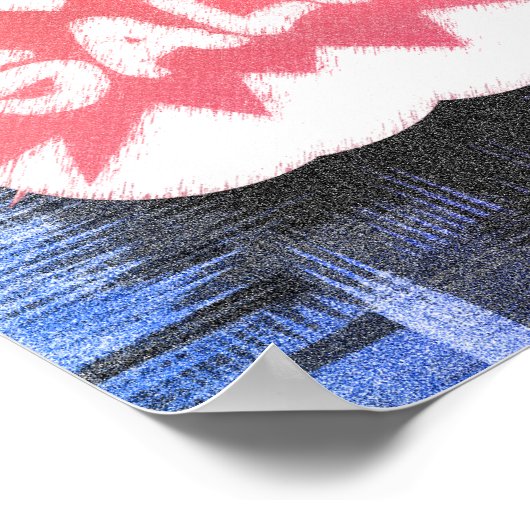 Funky Grunge Sale Burst Gritty und spielerisches D Poster (Ecke)