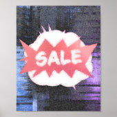 Funky Grunge Sale Burst Gritty und spielerisches D Poster (Vorne)