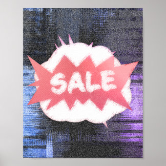 Funky Grunge Sale Burst Gritty und spielerisches D Poster