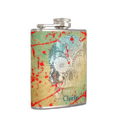 Funky Grunge Sugar Skull Personalisiert Flachmann (Rechts)
