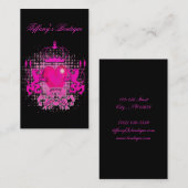 Funky Grunge Tattoo Herz heiße rosa Krone Visitenkarte (Vorne/Hinten)