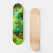 Funky Grüntöne Modernes Abstraktes Design Skateboard (Vorderseite)