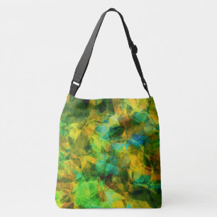 Funky Grüntöne Modernes Abstraktes Design Tragetaschen Mit Langen Trägern