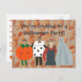 Funky Halloween Costume Party Einladung Postkarten (Vorne/Hinten)