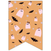 Funky Halloween Patterns Polka Dot Geister Wimpelkette (Zweite Fahne)