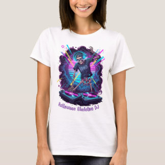 Funky Halloween Skeleton DJ mit Spuk Music Vib T-Shirt