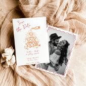 Funky Hand Drawn Champagne Tower Save the Date Einladung