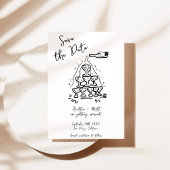 Funky Hand Drawn Champagne Tower Wedding Einladung