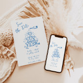 Funky Hand Drawn Champagne Tower Wedding Einladung