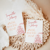 Funky Hand Drawn Champagne Tower Wedding Einladung