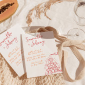 Funky Hand Drawn Champagne Tower Wedding Einladung