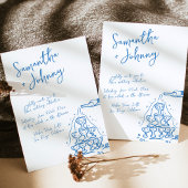 Funky Hand Drawn Champagne Tower Wedding Einladung