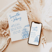 Funky Hand Drawn Champagne Tower Wedding Einladung