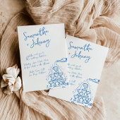 Funky Hand Drawn Champagne Tower Wedding Einladung