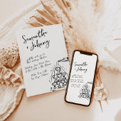 Funky Hand Drawn Champagne Tower Wedding Einladung