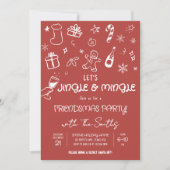 Funky Hand Drawn Jingle und Mingle Christmas Party Einladung (Vorderseite)