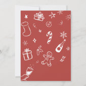 Funky Hand Drawn Jingle und Mingle Christmas Party Einladung (Rückseite)