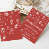 Funky Hand Drawn Jingle und Mingle Christmas Party Einladung