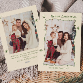 Funky Hand Drawn Scribble Retro Christmas 2 Foto Feiertagskarte
