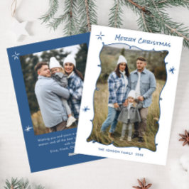 Funky Hand Drawn Scribble Retro Christmas 2 Foto Feiertagskarte