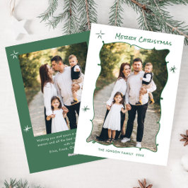 Funky Hand Drawn Scribble Retro Christmas 2 Foto Feiertagskarte