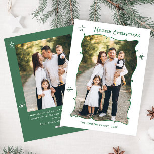 Funky Hand Drawn Scribble Retro Christmas 2 Foto Feiertagskarte