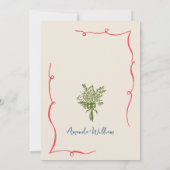 Funky Hand Drawn Scribble Retro Wedding Einladung (Rückseite)