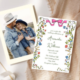 Funky Hand Drawn Scribble Retro Wedding Einladung