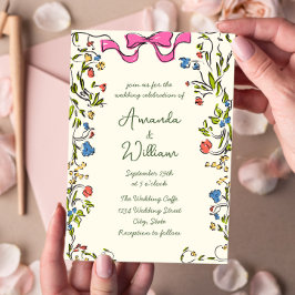 Funky Hand Drawn Scribble Retro Wedding Einladung