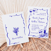 Funky Hand Drawn Scribble Retro Wedding Einladung