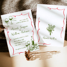 Funky Hand Drawn Scribble Retro Wedding