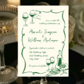 Funky Hand Drawn Scribble Retro Wedding Einladung
